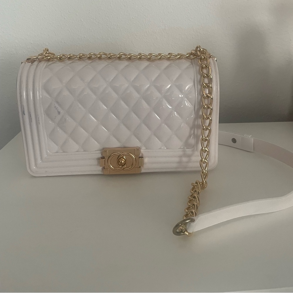 Plastic Hand Bag, Color White, Used